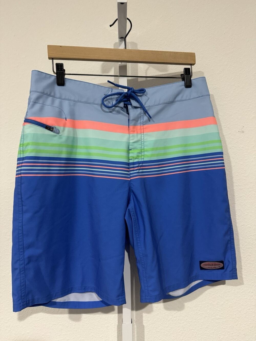 Vineyard Vines Men's 33 Performance 9 " Blue Striped Boardshort Swim Trunks